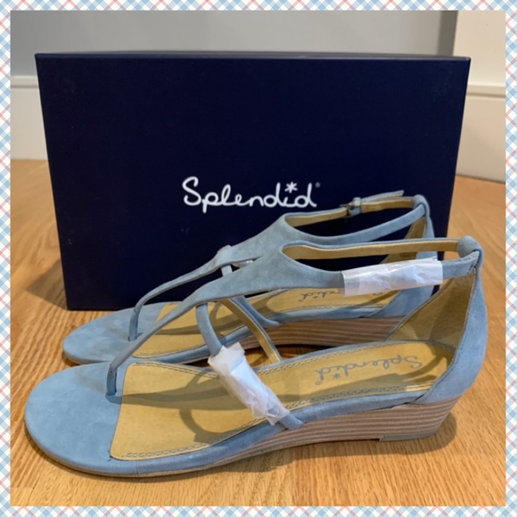 Splendid Brooklyn V-Strap Wedge Thong Sandals 8 - Picture 4 of 11